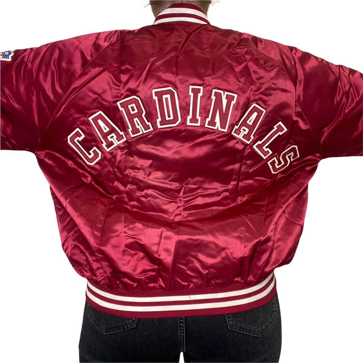 Vintage 80s Chalk Line Louisville Cardinals Satin Bomber Jacket Med Some  Issues