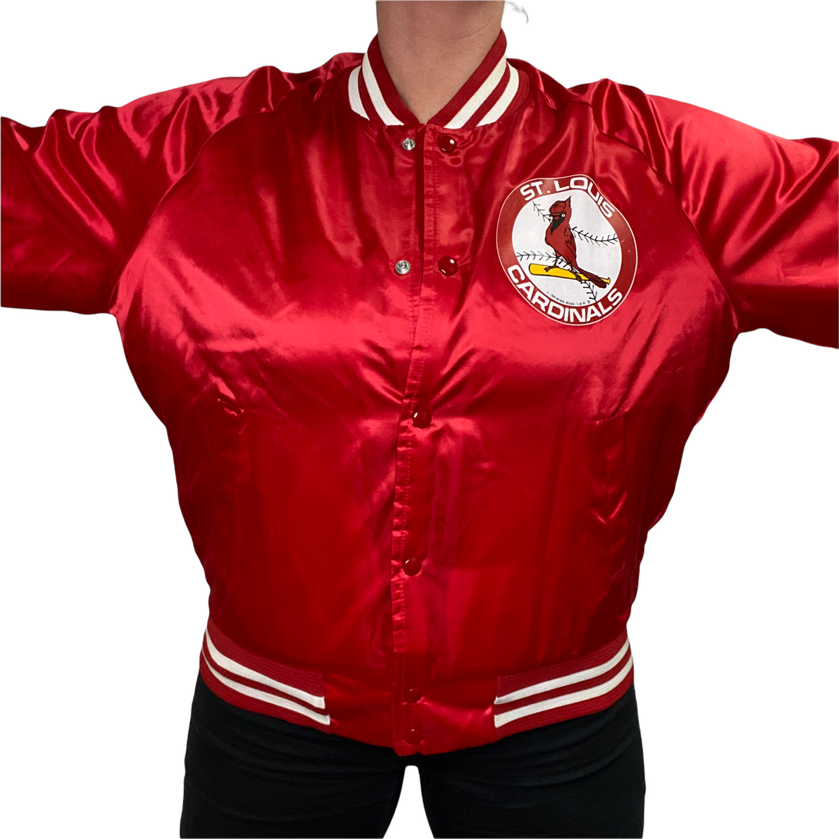 Vintage 1980s St Louis STL Cardinals Chalk Line Satin Bomber Jacket - – Rad  Max Vintage