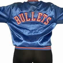 Load image into Gallery viewer, Vintage 1980s Washington Bullets Locker Line Satin Bomber Jacket SPELL OUT - L