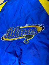 Load image into Gallery viewer, Vintage 1990s St Louis Blues Logo 7 Full Zip Puffer Jacket with Hood - XL