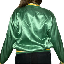 Load image into Gallery viewer, Vintage 1980s Oakland A's Athletics Satin Bomber Jacket from Felco MLB - S