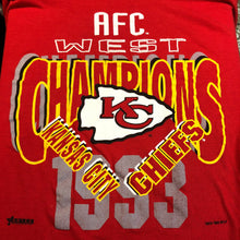 Load image into Gallery viewer, Vintage 1993 Kansas City Chiefs AFC West Champs TSHIRT - XL