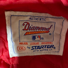 Load image into Gallery viewer, Vintage 1980s Atlanta Braves Satin Bomber Starter Jacket SPELL OUT - XXL
