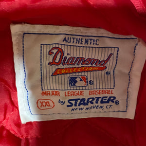 Vintage 1980s Atlanta Braves Satin Bomber Starter Jacket SPELL OUT - XXL