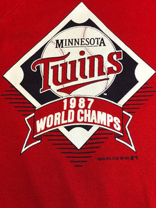 Vintage 1987 Minnesota Twins World Champs Trench Crewneck - M