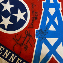 Load image into Gallery viewer, Vintage 1997 Tennessee Oilers Inaugural Season TSHIRT with Autographs - L/XL
