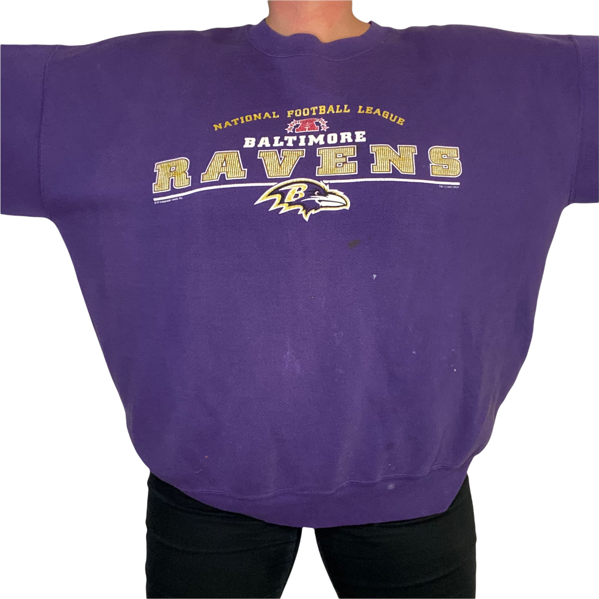 Vintage Baltimore Ravens Football Crewneck Sweater Size Medium