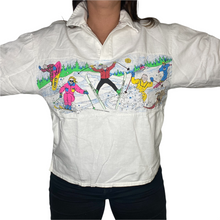 Load image into Gallery viewer, Vintage 1980s Neon Ski Collared Sweatshirt from Chet's Head Turner - M