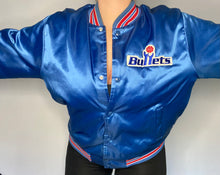 Load image into Gallery viewer, Vintage 1980s Washington Bullets Locker Line Satin Bomber Jacket SPELL OUT - L