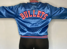 Load image into Gallery viewer, Vintage 1980s Washington Bullets Locker Line Satin Bomber Jacket SPELL OUT - L