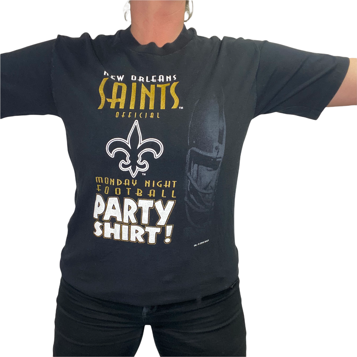 Shirtmandude Football Shirts New Orleans Saints T Shirt Vintage New Orleans Saints Shirt Retro Go Cheerleader Alternative Logo Throwback Football Tee for Men Women