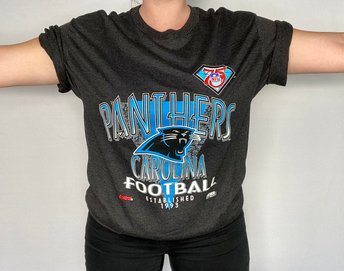 New Vintage NFL Carolina Panthers Logo Cotton T-Shirt Large