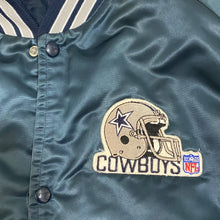 Load image into Gallery viewer, Vintage 1980s Dallas Cowboys Chalk Line Satin Bomber Jacket - XXL