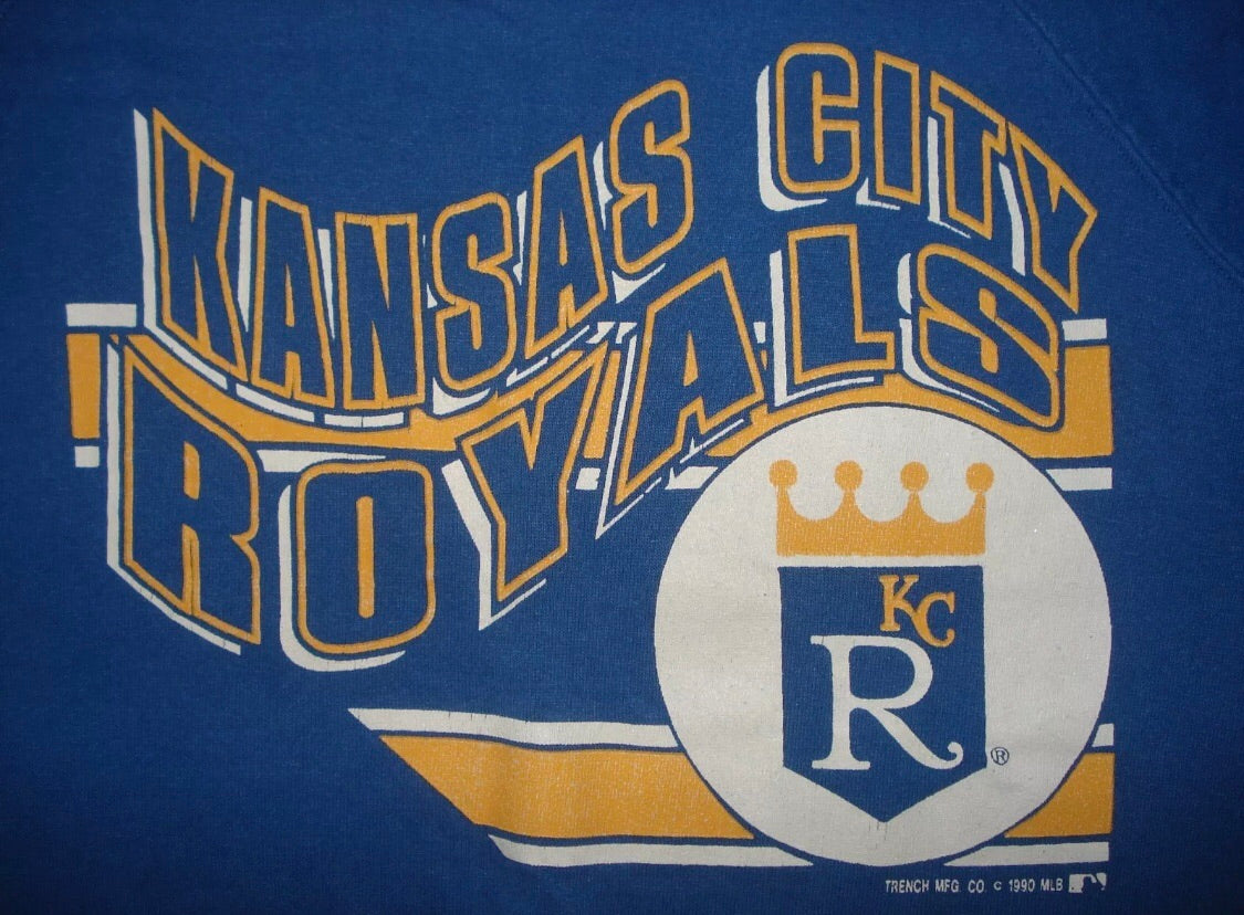 Vintage 1990 Kansas City Royals Trench Crew - M