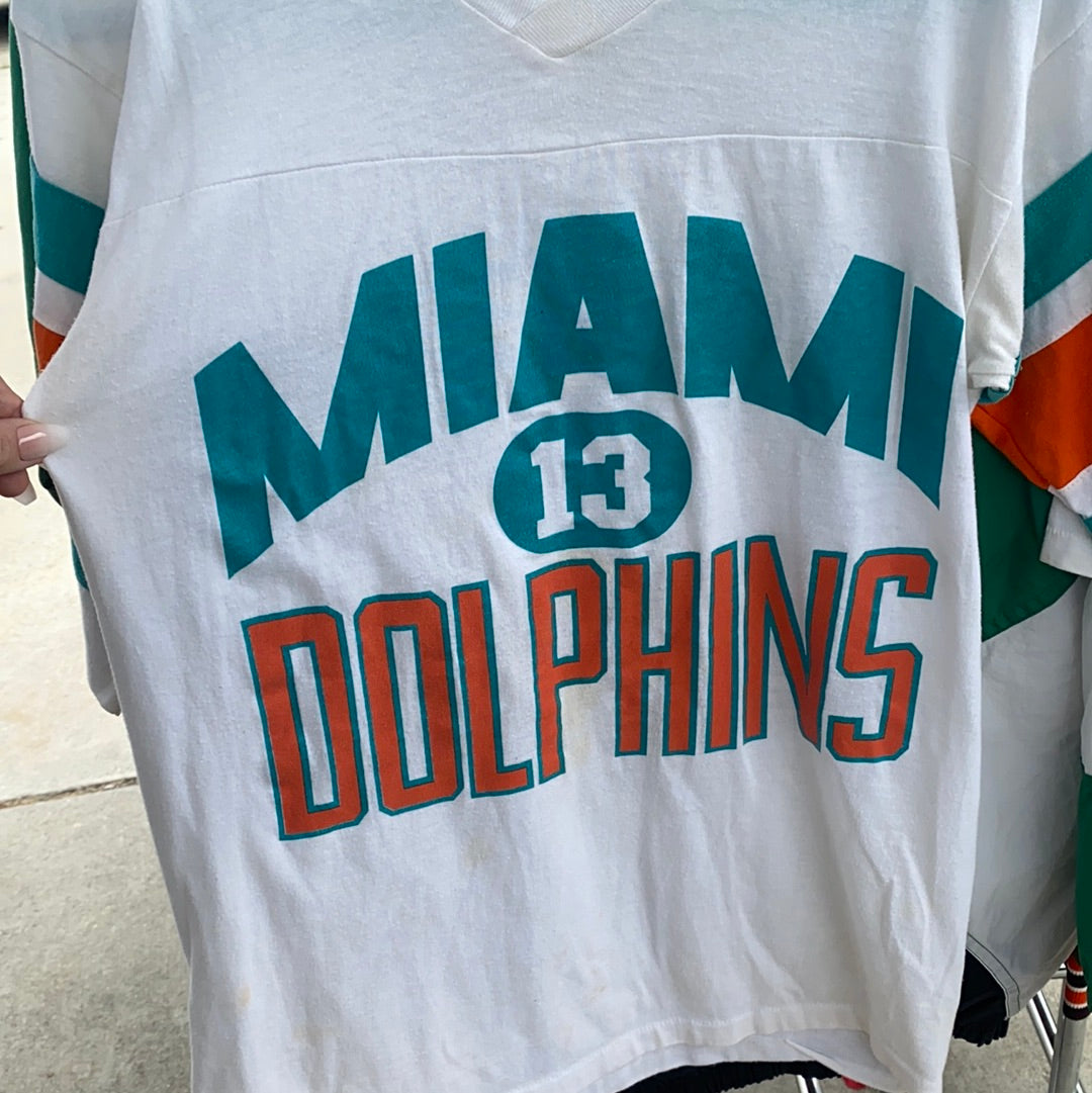 Vintage 80s Miami Dolphins Dan Marino Jersey Size Large by 