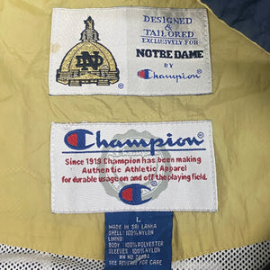 Vintage 1990s University of Notre Dame Fighting Irish Full Zip Windbreaker Jacket - Size Large