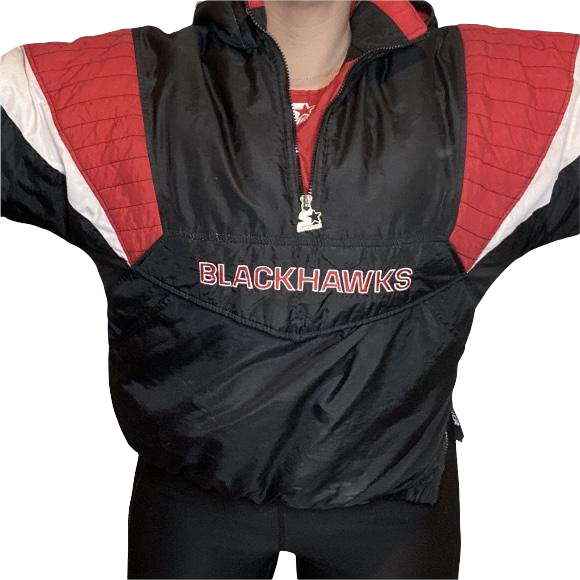 Starter Replica Chicago Blackhawks Red Retro Button Up Jacket