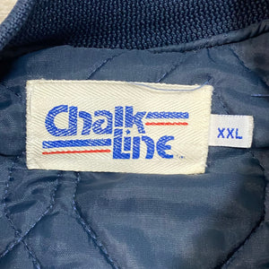 Vintage 1980s Dallas Cowboys Chalk Line Satin Bomber Jacket - XXL