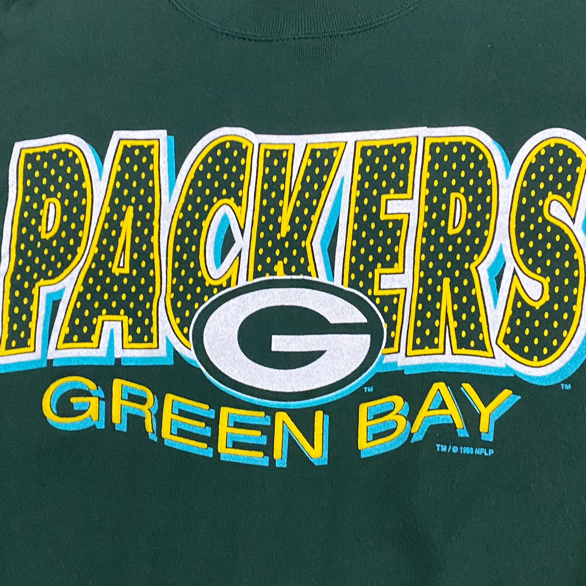 Vintage 1996 Green Bay GB Packers Puff Print Crew - 2XL