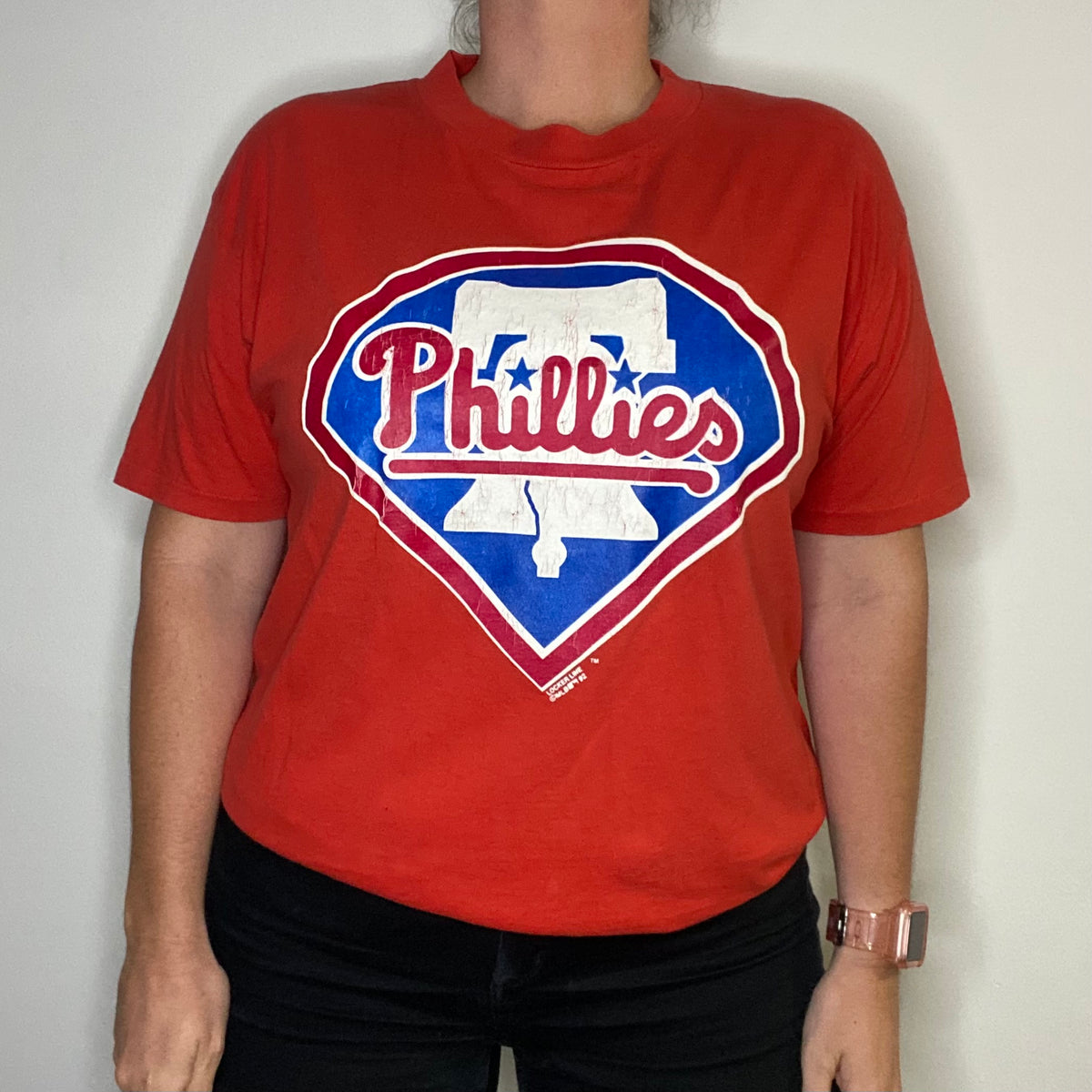 Vintage Early 90s Philadelphia Phillies Old Logo / Wordmark Tshirt - L