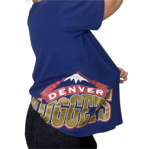 Vintage 1990s Denver Nuggets Old Logo Wraparound Pocket TSHIRT - XXL