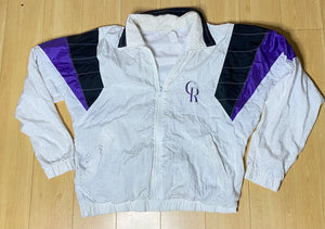 Vintage 90s Colorado Rockies Full Zip Windbreaker Jacket - XL