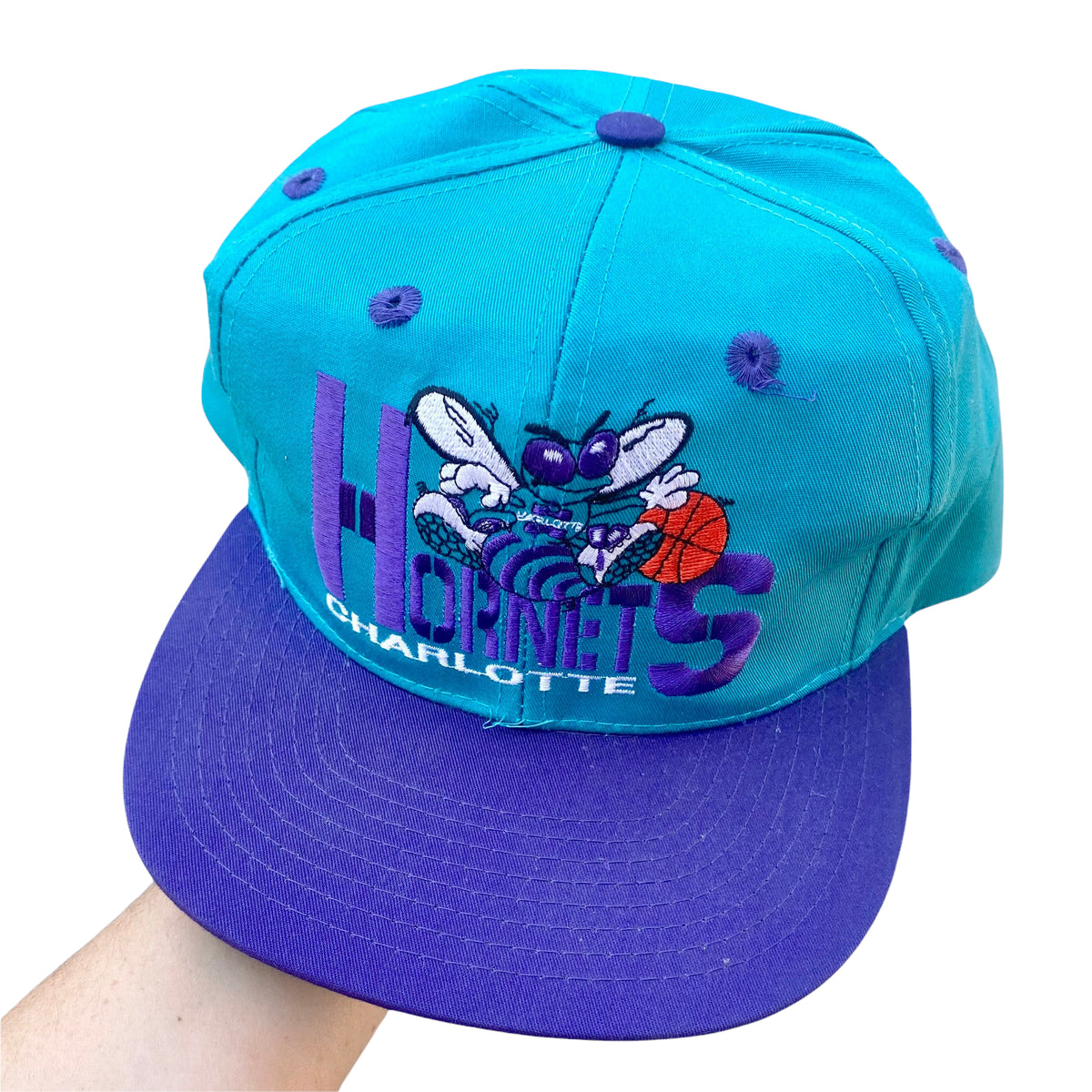 Vintage 1990s Charlotte Hornets Snapback Hat Rad Max Vintage