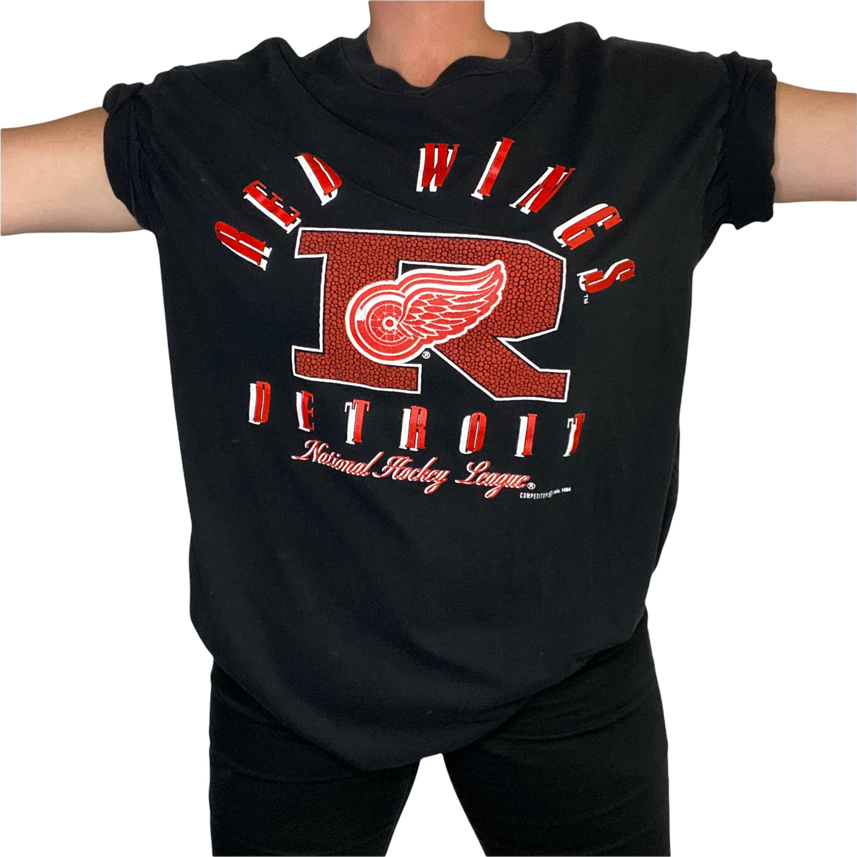 Vintage 90s Detroit Red Wings NHL Hockey Embroidered Crewneck Sweatshirt  (L)