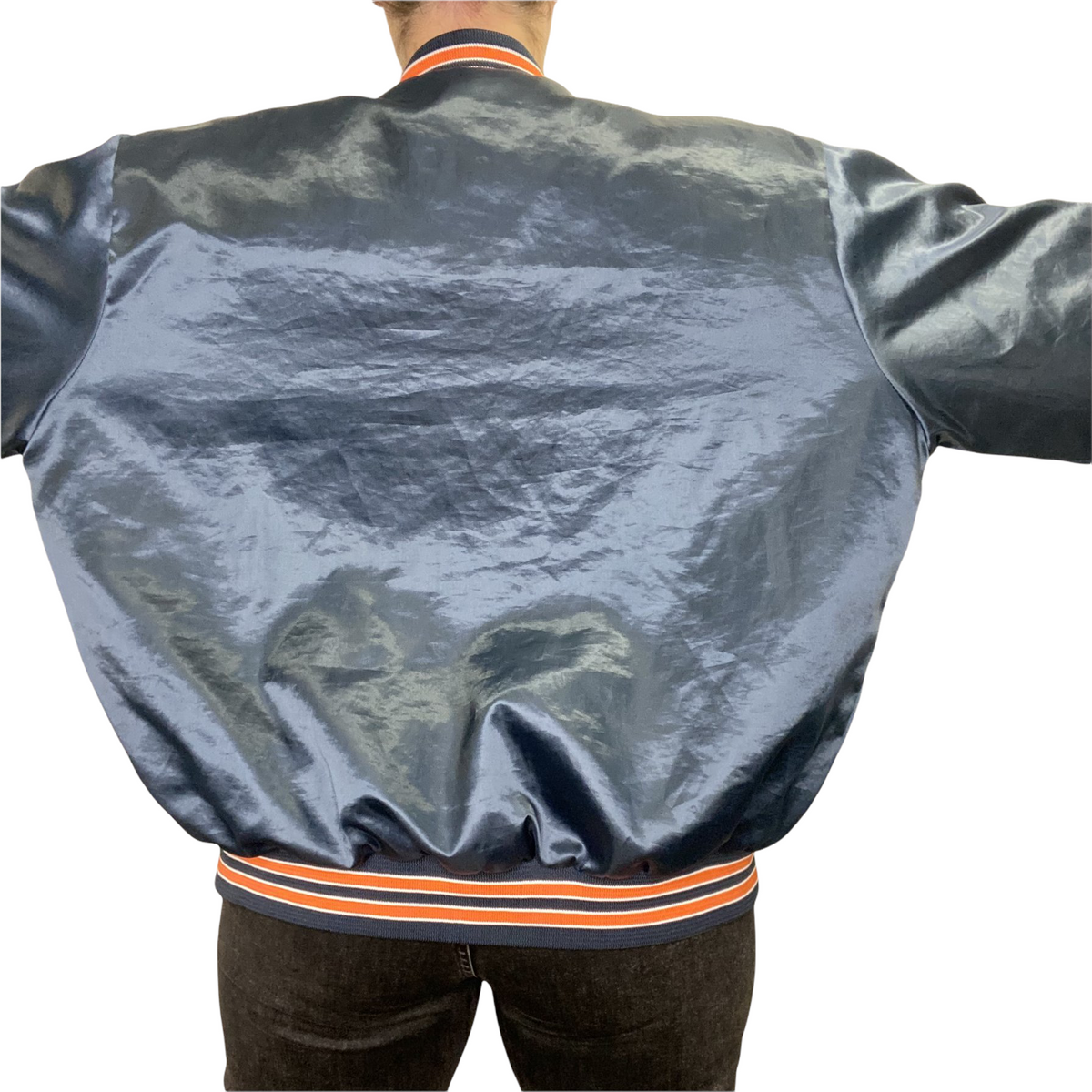 Vintage Chicago Bears Bomber Jacket 80s 90s Satin Chalk Line R5 – Goodboy  Vintage