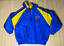 Load image into Gallery viewer, Vintage 1990s St Louis Blues Logo 7 Full Zip Puffer Jacket with Hood - XL