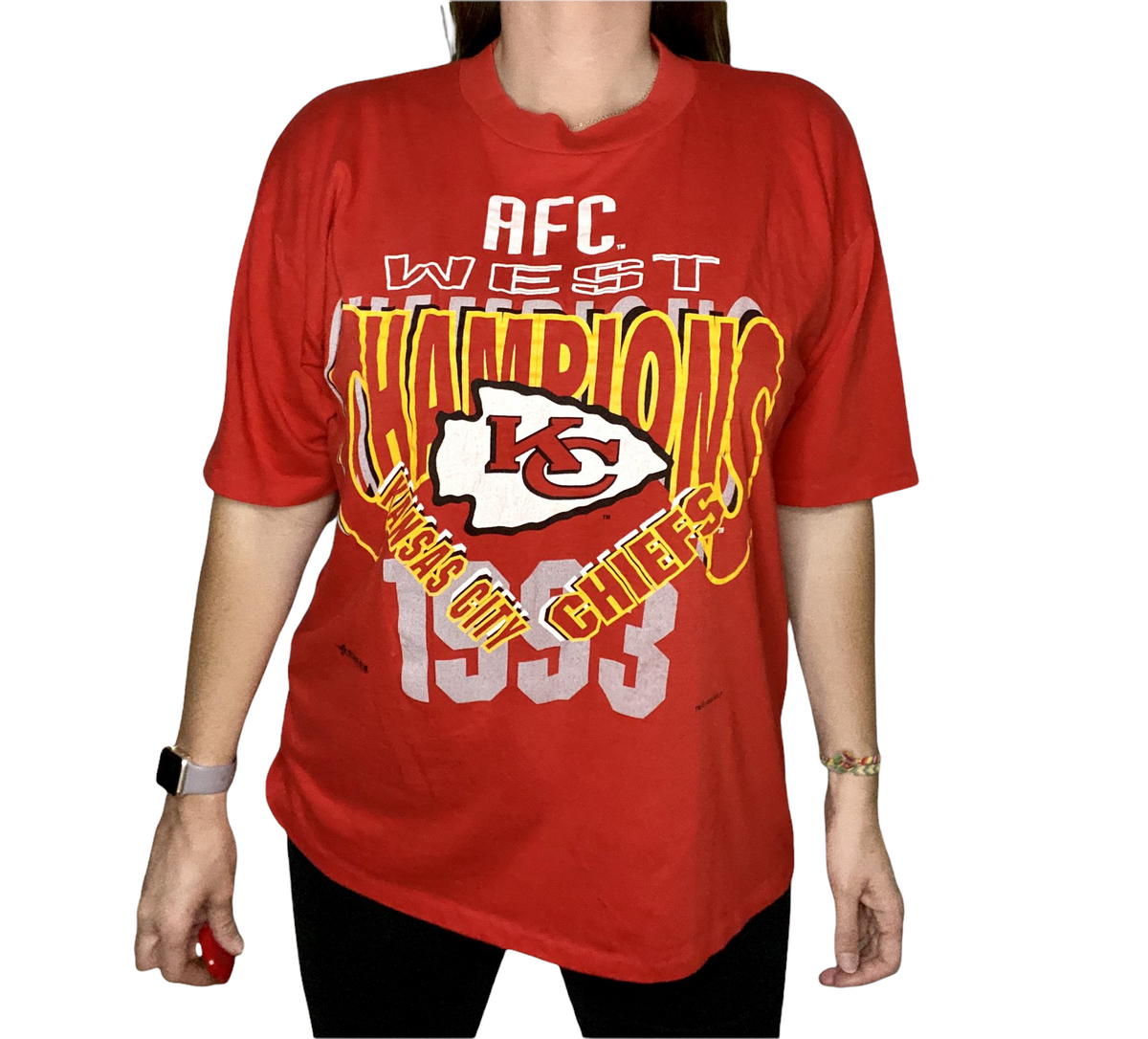Vintage 1993 Kansas City Chiefs AFC West Champs TSHIRT XL Rad