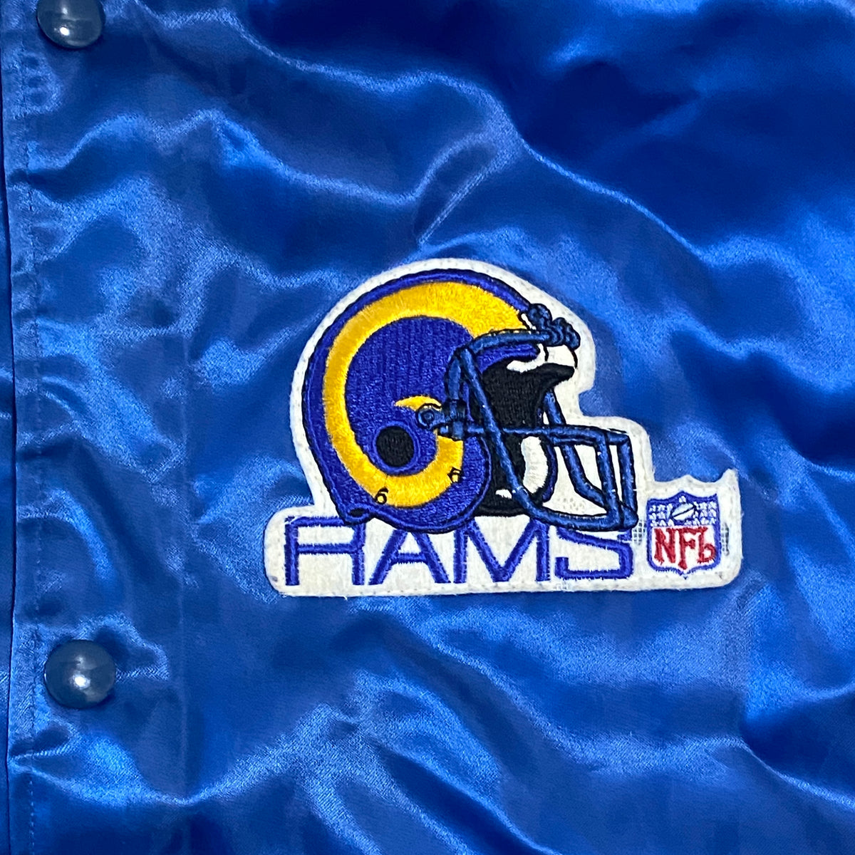 Vintage 80s Rams Chalk Line Jacket Embroidered Patch NFL Los 