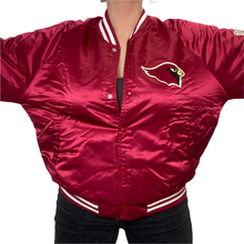 Load image into Gallery viewer, Vintage Arizona Cardinals Chalk Line Satin Bomber Jacket SPELL OUT - XL