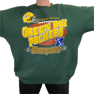 Vintage 1995 Green Bay GB Packers Central Division Champions Crew - XXL