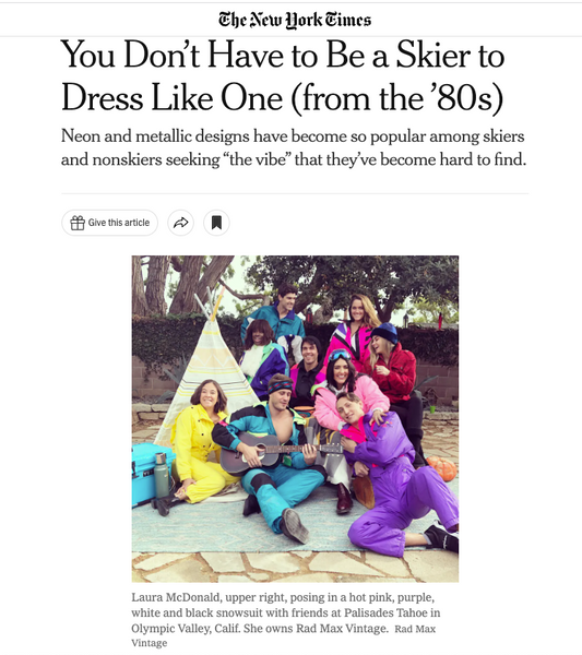 New York Times Article! You Don’t Have to Be a Skier to Dress Like One (from the ’80s)