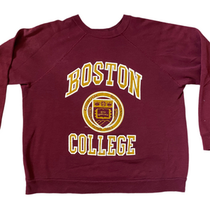 Vintage 1980s Boston College Puff Print Crew - L