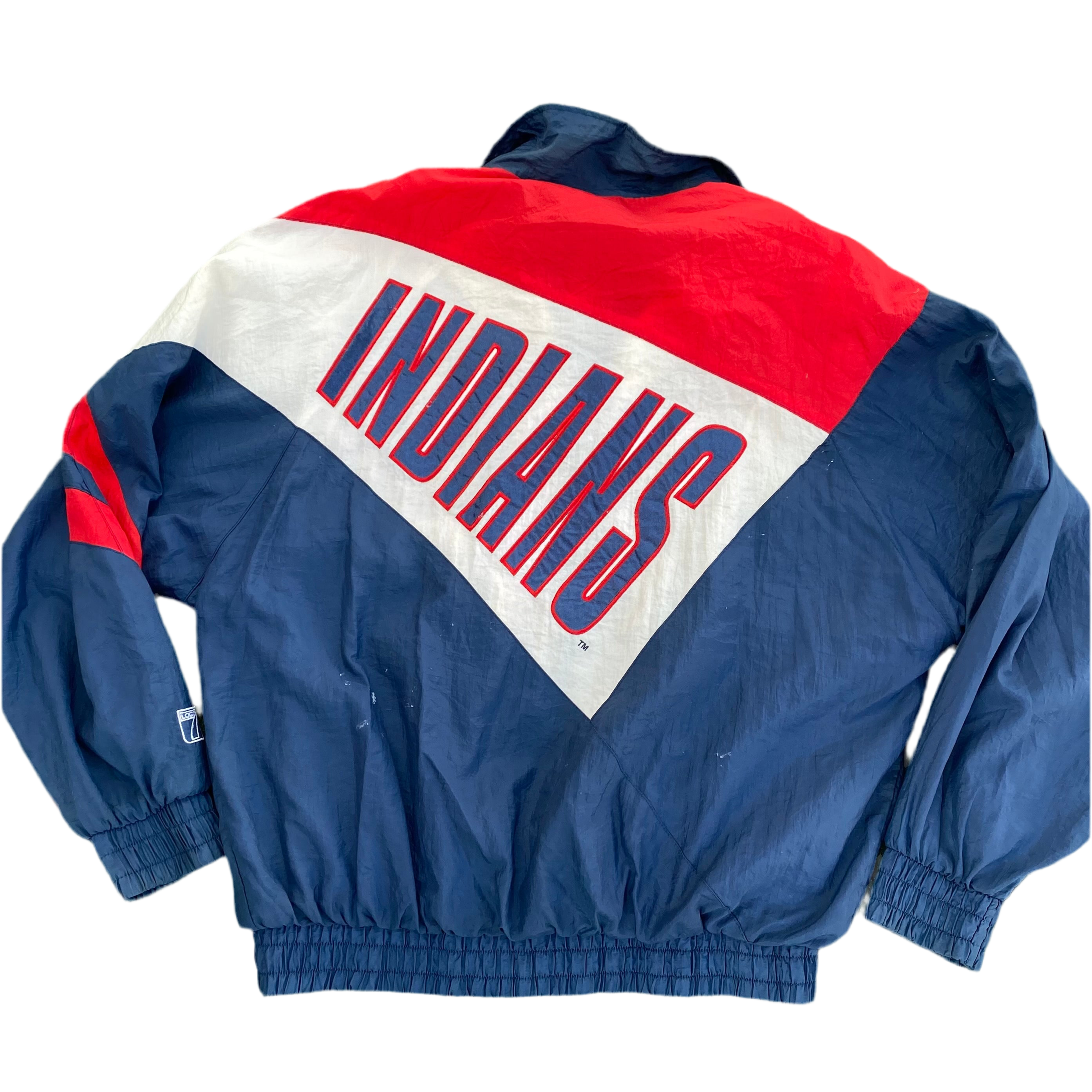Vintage 1990s Cleveland Indians Full Zip Windbreaker from Logo 7 Vintage 1990s Cleveland Indians Full Zip Windbreaker from Logo 7