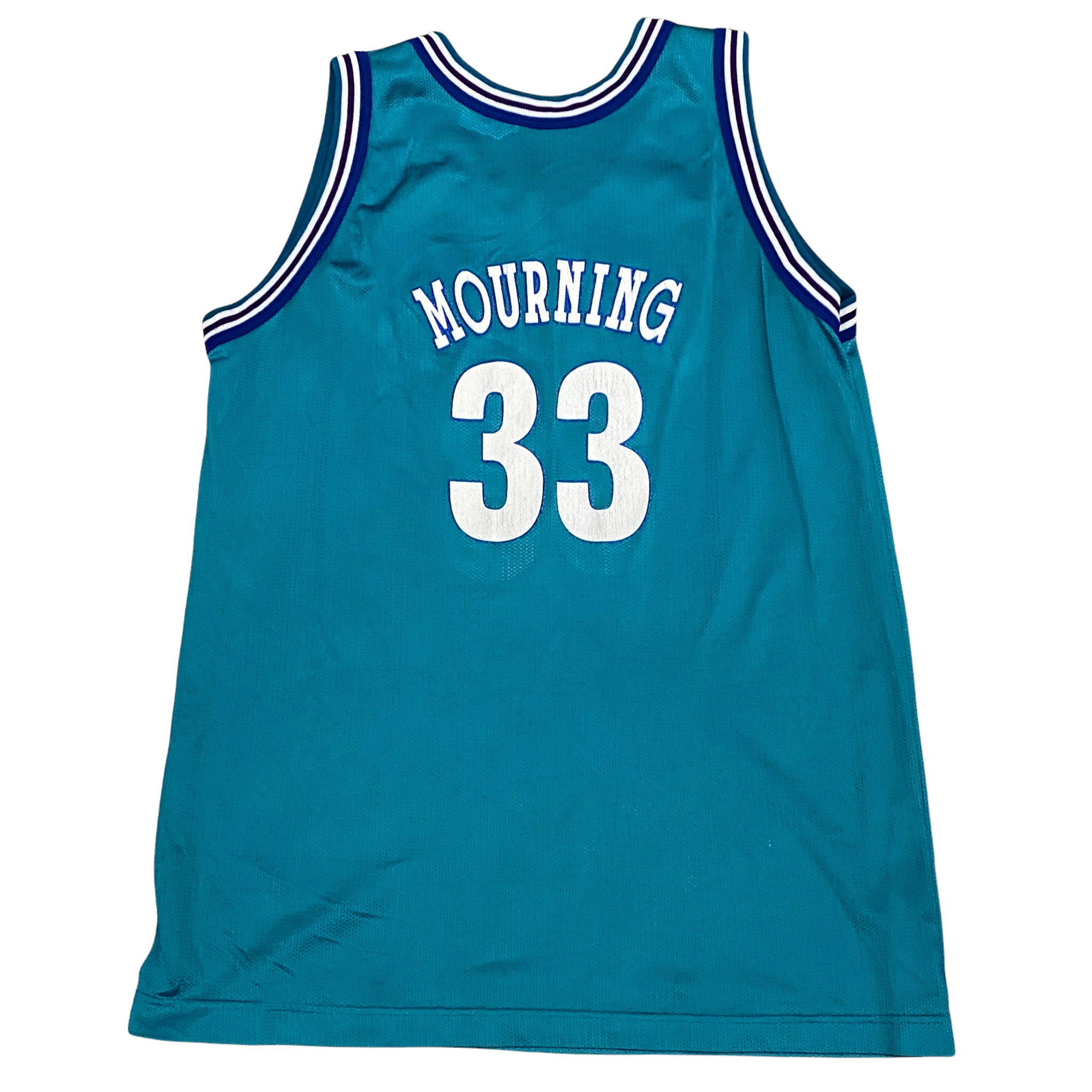 1995 CHARLOTTE HORNETS MOURNING #33 CHAMPION JERSEY (AWAY) M