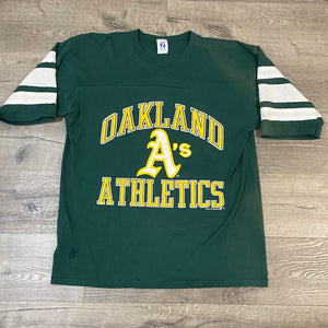 Vintage 1988 Oakland A's Athletics VNECK TSHIRT - L