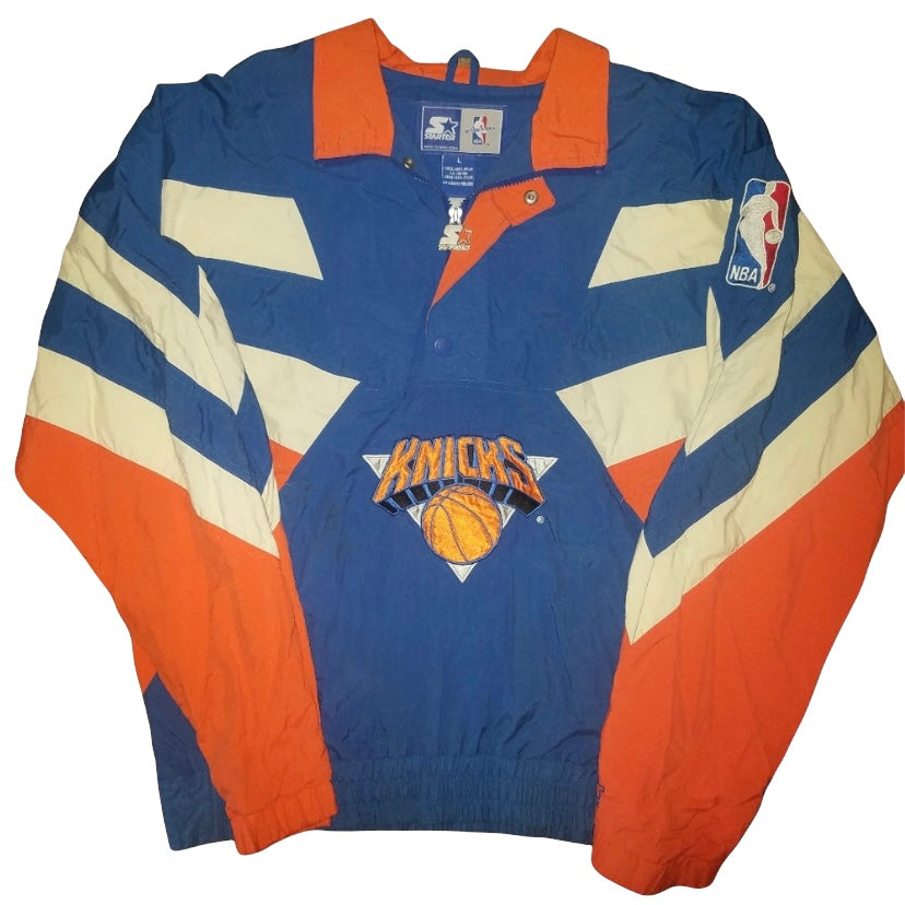 New York Knicks: 1990's Blackout 1/4 Zip Starter Breakaway Jacket (XL) –  National Vintage League Ltd.