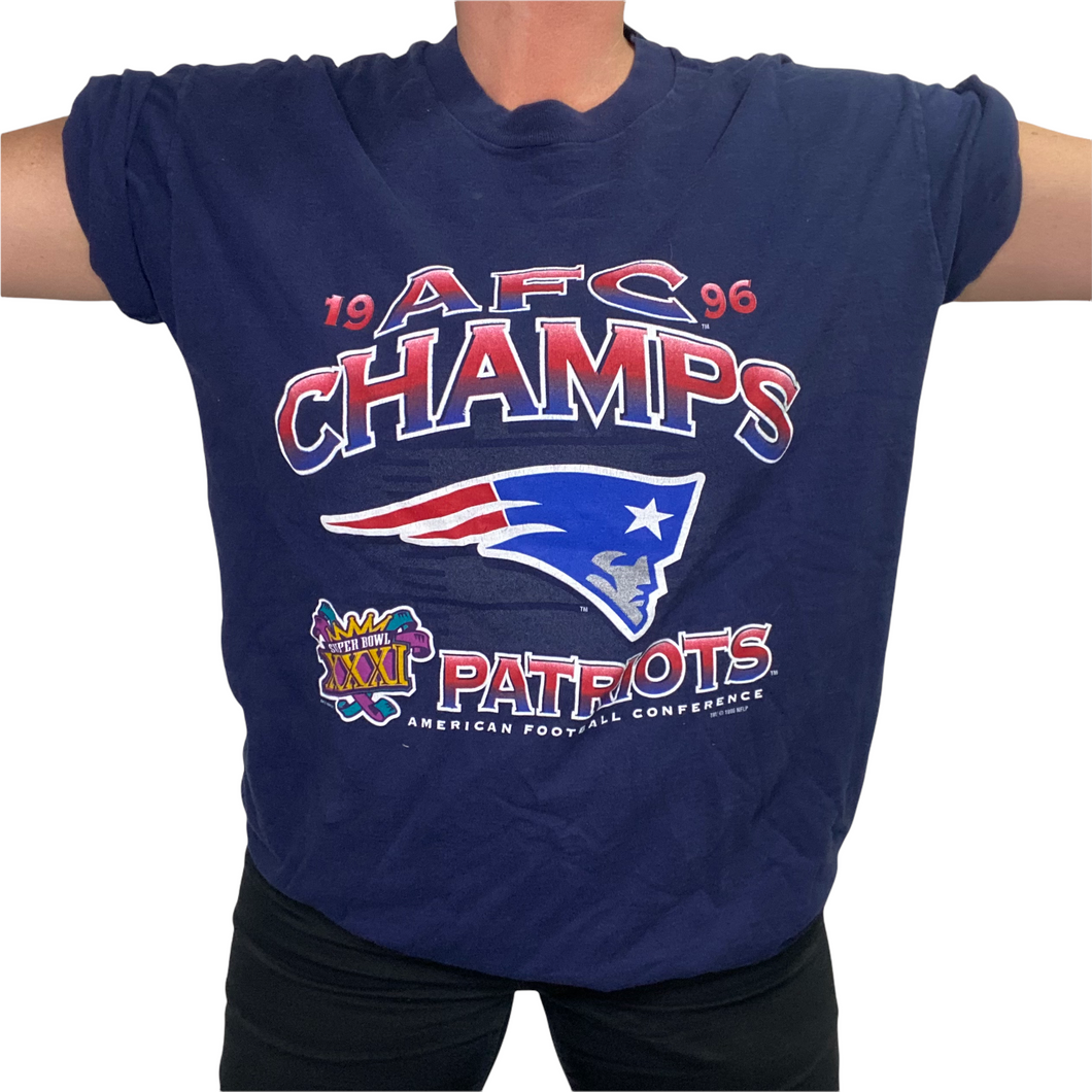 Vintage 1996 New England Patriots AFC Champs TSHIRT XL Rad Max