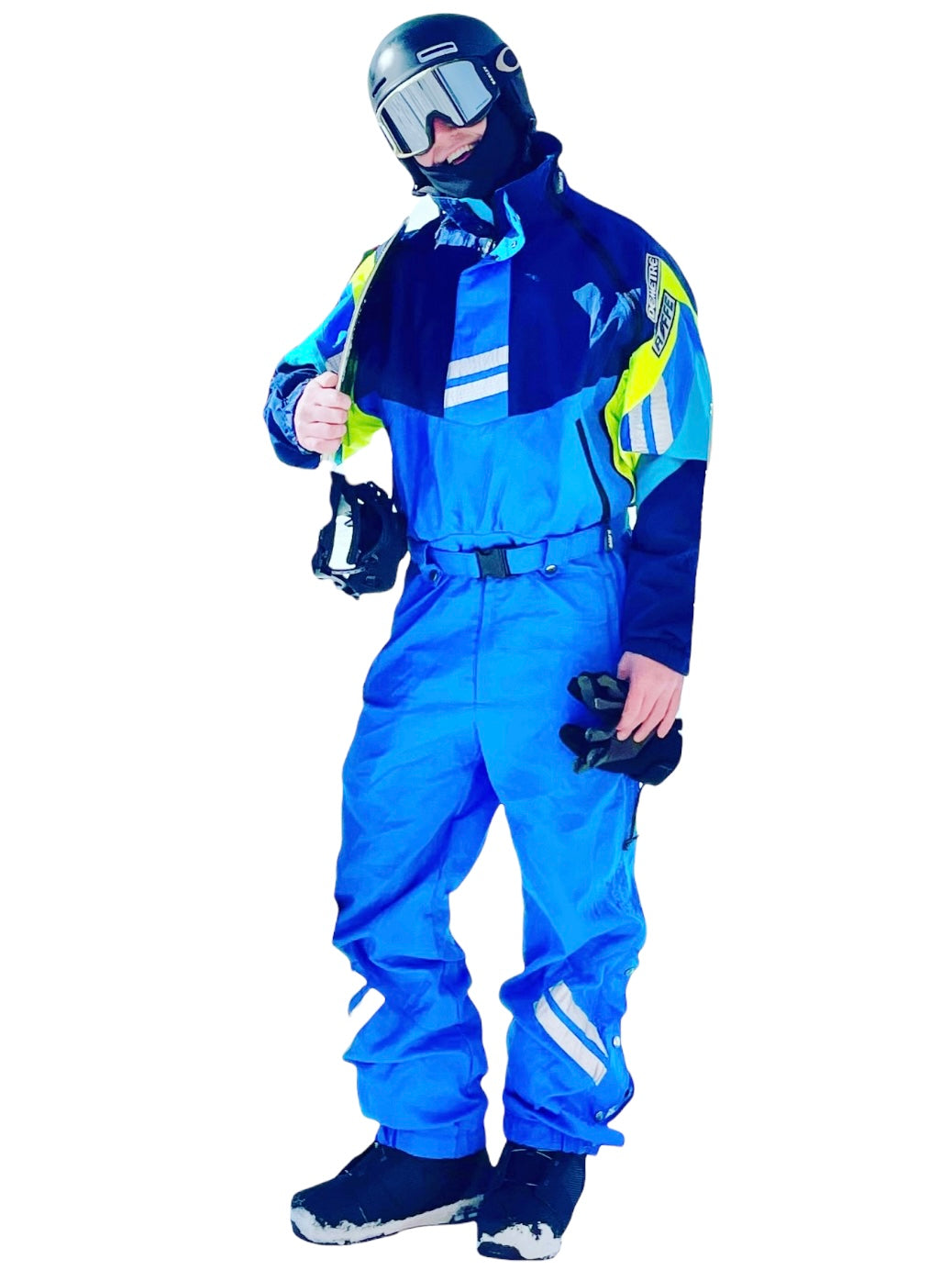 Vintage 80s 90s Neon Men's Ski Gaper Onesie - Men's Large-XL