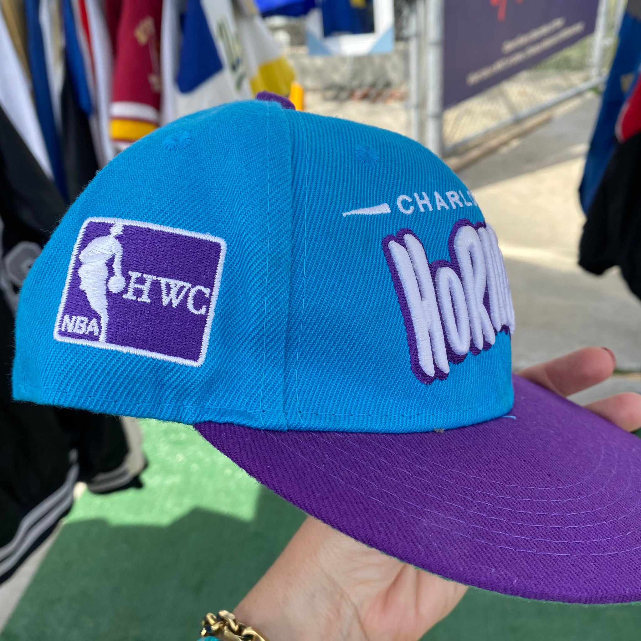 VINTAGE Charlotte Hornets Hat Adult Purple NBA Mens 90s