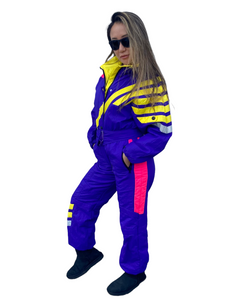 Vintage 80s Neon Obermeyer One Piece Skisuit Gaper - Junior 14 / Adult XS