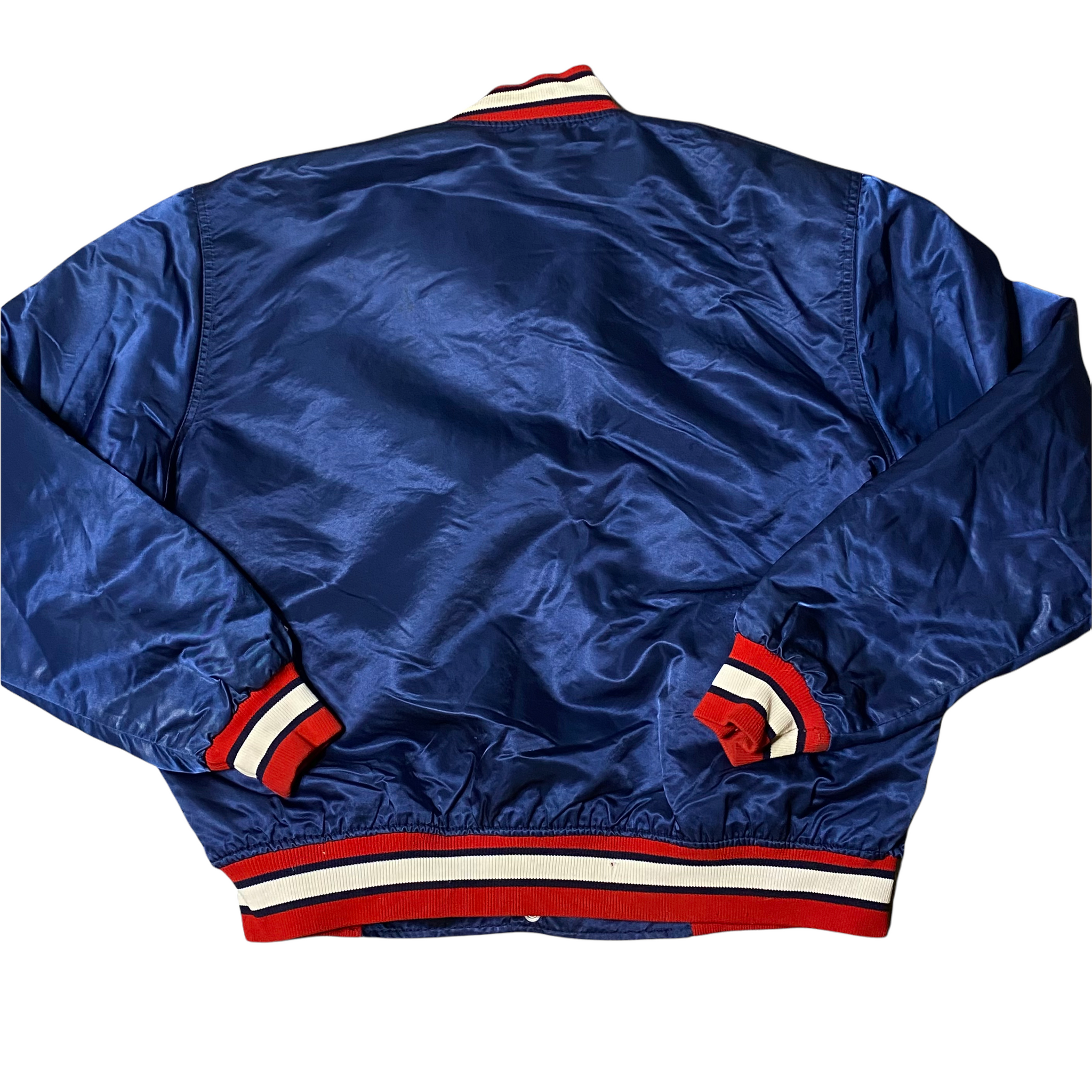 Vintage 1980s Atlanta Braves Satin Bomber Starter Jacket SPELL OUT