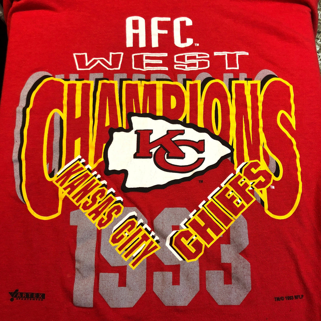 Vintage 1993 Kansas City Chiefs AFC West Champs TSHIRT - XL