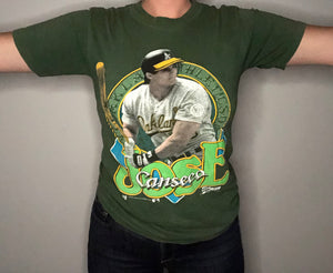 Vintage 1990 Oakland A's Athletics Jose Canseco TSHIRT - S