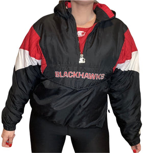 NHL Chicago Blackhawks Big Logo STARTER Windbreaker Jacket (L-XL