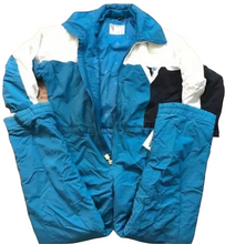 Load image into Gallery viewer, Vintage Blue Tyrolia Ski Onesie with Lift Tickets - Size Men&#39;s L/XL