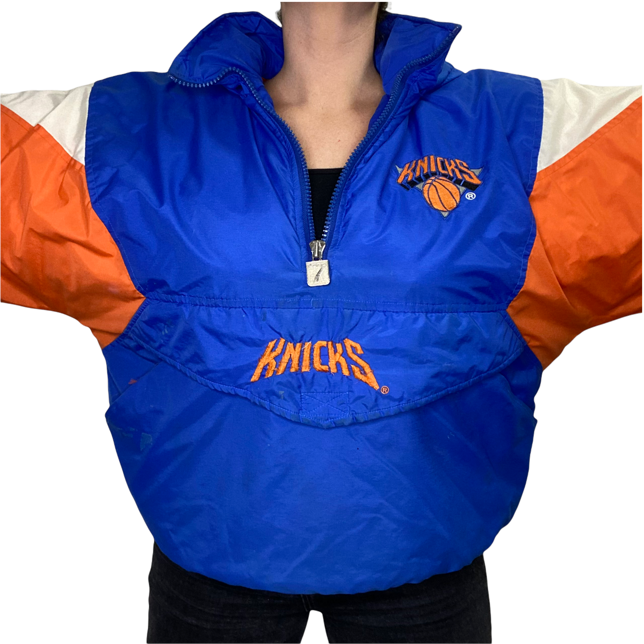 Vintage New York Knicks NBA Starter Jacket With HOOD Size Small